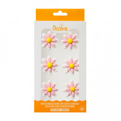 Décors en sucre marguerite rose pâle
