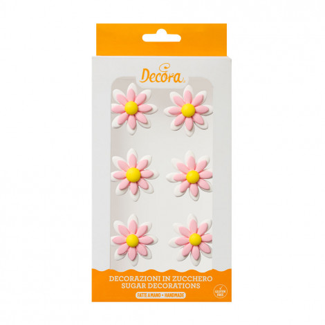 Décors en sucre marguerite rose pâle